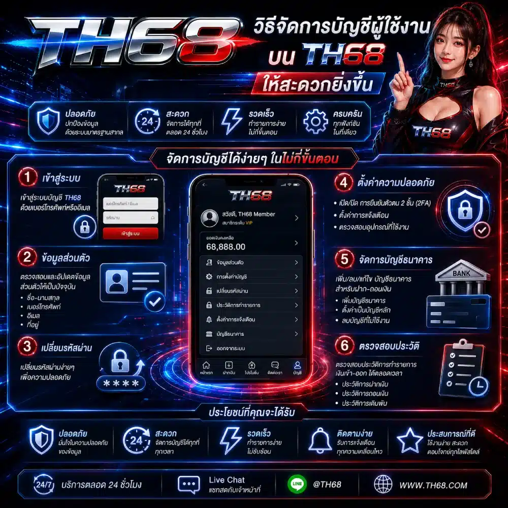 วิธีจัดการบัญชีผู้ใช้งานบน TH68 ให้สะดวกยิ่งขึ้น.