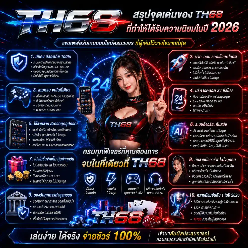 สรุปจุดเด่นของ TH68 ที่ทำให้ได้รับความนิยมในปี 2026